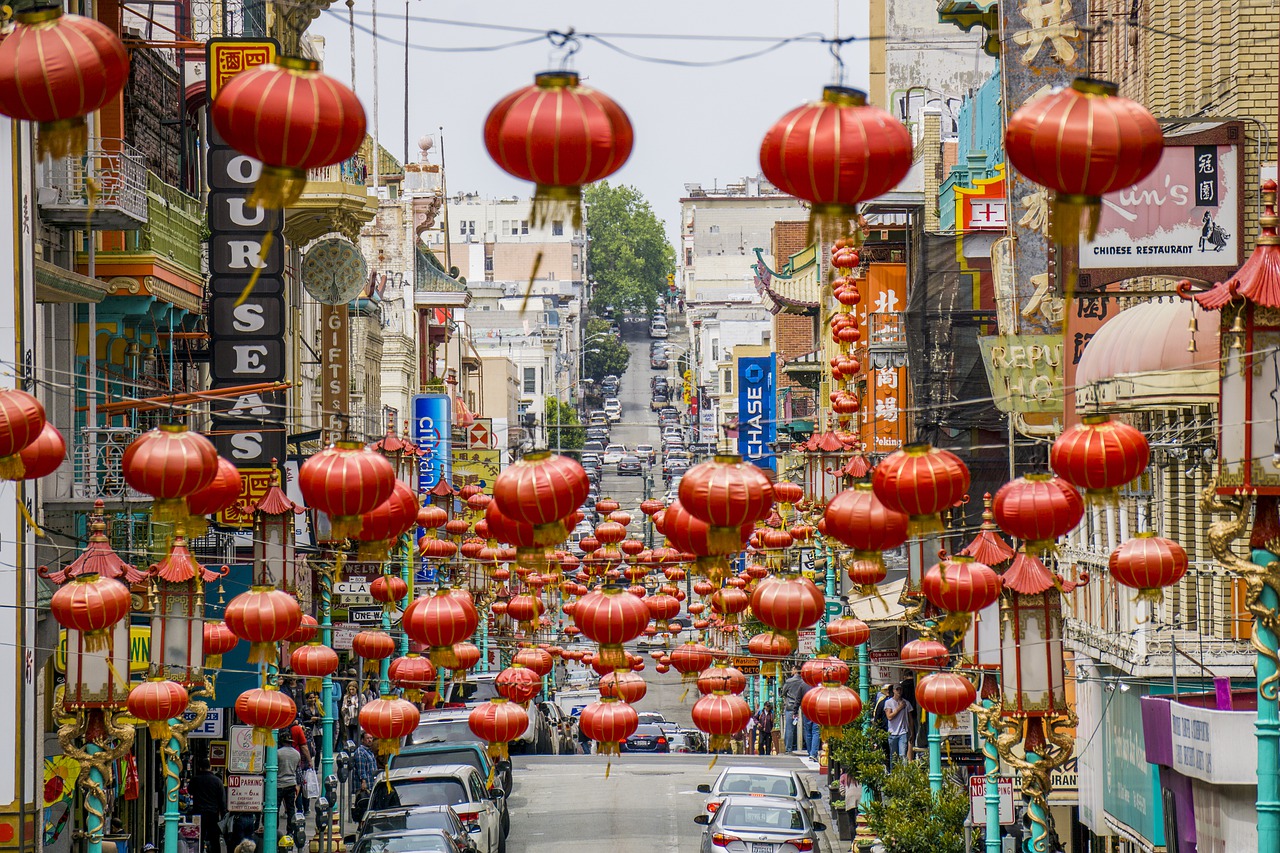 chinatown, lanterns, chinese
